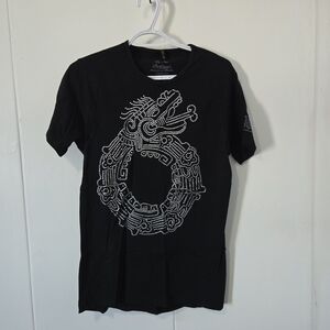 Black T-Shirt with White Graphic Design